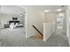 Hallway leading to a main bedroom with gray carpet and neutral walls at 5233 Los Palma Vista Dr, Orlando, FL 32837