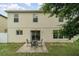 Backyard with a patio set for outdoor seating, lawn area and view of the rear of the house at 16828 N Gold Star Ct, Clermont, FL 34714