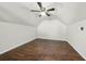 Bonus room with wood-look flooring, a ceiling fan, and a vaulted ceiling at 6017 Westgate Dr # 924, Orlando, FL 32835