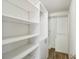 A large walk-in closet has built-in shelving for efficient storage and organization at 818 Cherry Laurel St, Minneola, FL 34715