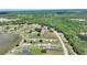 This aerial shows a serene and lush community next to a beautiful lake at 4711 Club Cir, Lakeshore, FL 33854