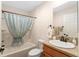 Bathroom showcasing tub and shower combination with vanity and updated fixtures at 1032 Kelsea Cir, The Villages, FL 32159