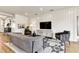 Modern living room featuring stylish furnishings, a large TV, elegant decor, and ample lighting at 5793 Timber Meadow Way, St Cloud, FL 34771