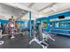 Community gym featuring blue walls, rubber flooring, weight machines and various workout equipment at 4709 Club Cir, Lakeshore, FL 33854