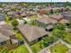 Aerial view of home with mature trees and well-manicured lawn in a residential neighborhood at 1111 Bassano Way, Orlando, FL 32828