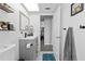 Updated bathroom with modern vanity, sleek fixtures, and stylish decor elements at 4621 Musket Dr, Lakeland, FL 33810