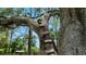 Treehouse with rope ladder and bird house showcasing a unique outdoor space for recreation at 4621 Musket Dr, Lakeland, FL 33810