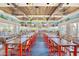 Spacious restaurant with full bar, colorful lighting, mural, and ample seating in a beachy environment at 198 Gypsy Palace Ln, Daytona Beach, FL 32124