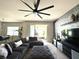 Inviting living room featuring a comfortable sectional sofa and entertainment center at 2864 Running Brook Cir, Kissimmee, FL 34744