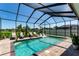 Screened-in pool with surrounding brick pavers and comfortable lounge furniture, perfect for outdoor living at 3249 Pearly Dr, Lakeland, FL 33812