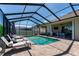 Enjoy the screened pool with sun loungers and outdoor dining, ideal for relaxing and entertaining at 3249 Pearly Dr, Lakeland, FL 33812