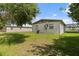 Exterior view of home with satellite dish and air conditioning unit in a grassy, partially shaded backyard at 5008 Vanguard St, Orlando, FL 32819