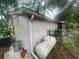 Exterior showing the back and propane tank at 7175 Se 123Rd Pl, Belleview, FL 34420