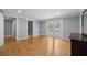 Spacious bedroom with hardwood floors, ceiling fan and french doors at 530 S Eola Dr, Orlando, FL 32801