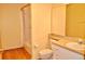 Bathroom featuring a vanity, toilet, and shower at 3629 Welsh Way, Lakeland, FL 33813