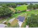 Aerial view of single Gathering residence showcasing the home's lush yard, tree-lined street, and tranquil neighborhood at 4189 Homestead Dr, Lakeland, FL 33810