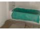 Bathroom tub and shower area covered in protective material ready for finishing touches at 2373 Broadbrook Drive, St Cloud, FL 34771