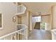Hallway with multiple floors and stairs and an exit sign at 3 Oceans West Blvd # 5C4, Daytona Beach Shores, FL 32118