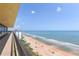 Stunning beach view from a high-rise building, showcasing the coastline and ocean at 1513 Ocean Shore Blvd # 7B, Ormond Beach, FL 32176