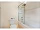 Small bathroom with a shower/tub combo and updated toilet at 227 Fort Florida Rd, Debary, FL 32713