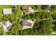 Expansive aerial shot showcasing a large home with a circular driveway surrounded by lush greenery at 3428 Longleaf Rd, Ormond Beach, FL 32174