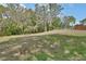 Lush backyard featuring a fenced area, mature trees, and a spacious grass section at 1440 Arroyo Vista Dr, Deland, FL 32724