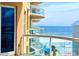 Condo balcony with ocean views and glass railings at 3703 S Atlantic Ave # 501, Daytona Beach Shores, FL 32118