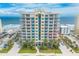Exterior view of Ocean Villas building with stunning ocean views and private balconies at 3703 S Atlantic Ave # 501, Daytona Beach Shores, FL 32118