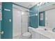 This bathroom features a vanity and a glass-enclosed shower at 2555 S Atlantic Ave # 207, Daytona Beach Shores, FL 32118