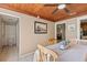 Bright dining room adjacent to the kitchen and sunroom at 114 Palm Dr, Daytona Beach, FL 32117