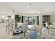 Bright dining area featuring contemporary decor, an open floor plan, and access to an adjacent kitchen and living room at 4650 Links Village Dr # C303, Ponce Inlet, FL 32127