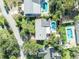 Aerial view of single-Gathering home with pool and backyard at 4430 Doris Dr, New Smyrna Beach, FL 32169