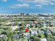 Aerial view of single-Gathering home near the beach at 4430 Doris Dr, New Smyrna Beach, FL 32169