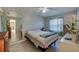 Bright bedroom with a double bed and tiled floors at 4851 Orange Ave, Port Orange, FL 32127