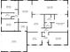 Detailed floor plan showcasing the layout of the home including bedroom, bathroom, kitchen and living spaces at 1195 Glen Royal Ter, Deland, FL 32720