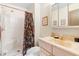 Clean bathroom with shower, toilet and updated vanity at 2573 Delaware Rd, Deltona, FL 32738