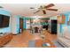 Bright kitchen and dining area with tile floors and modern appliances at 1391 San Carlos Ave, Deltona, FL 32738