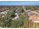 Aerial view showing home's location in a residential neighborhood with mature trees at 2129 Lime Tree Dr, Edgewater, FL 32141