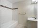 Clean bathroom with white subway tile and modern vanity at 2129 Lime Tree Dr, Edgewater, FL 32141