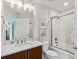 Clean bathroom with a shower/tub combo, vanity, and toilet at 1925 S Atlantic Ave # 706, Daytona Beach, FL 32118