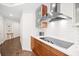 Sleek kitchen with white subway tile and modern range at 1925 S Atlantic Ave # 706, Daytona Beach, FL 32118