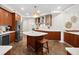 Modern kitchen with island and stainless steel appliances at 1925 S Atlantic Ave # 706, Daytona Beach, FL 32118