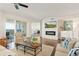 Spacious living room with ocean view and fireplace at 1925 S Atlantic Ave # 706, Daytona Beach, FL 32118