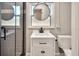 Bathroom with updated vanity and a large walk-in shower at 3070 Grand Ave, Deland, FL 32720