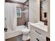 Modern bathroom with updated vanity, shower, and bathtub at 3070 Grand Ave, Deland, FL 32720