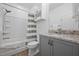Simple bathroom with tub, shower, and granite countertop at 3558 Nw 56Th Ave, Ocala, FL 34482