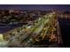 Night aerial of streetscape with lights at 404 S Beach St # 240 701, Daytona Beach, FL 32114