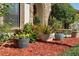 Landscaped front yard with potted plants at 524 Quail Hill Dr, Debary, FL 32713