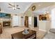 Living room with fireplace, vaulted ceiling, and open floorplan at 963 Helmsley Ct # 207, Lake Mary, FL 32746