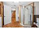 Bathroom featuring a shower and hexagonal tile floor at 139 Floridana Rd, Debary, FL 32713